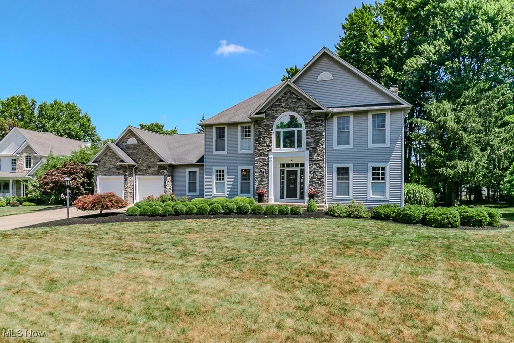 Large front yard and professional landscaping