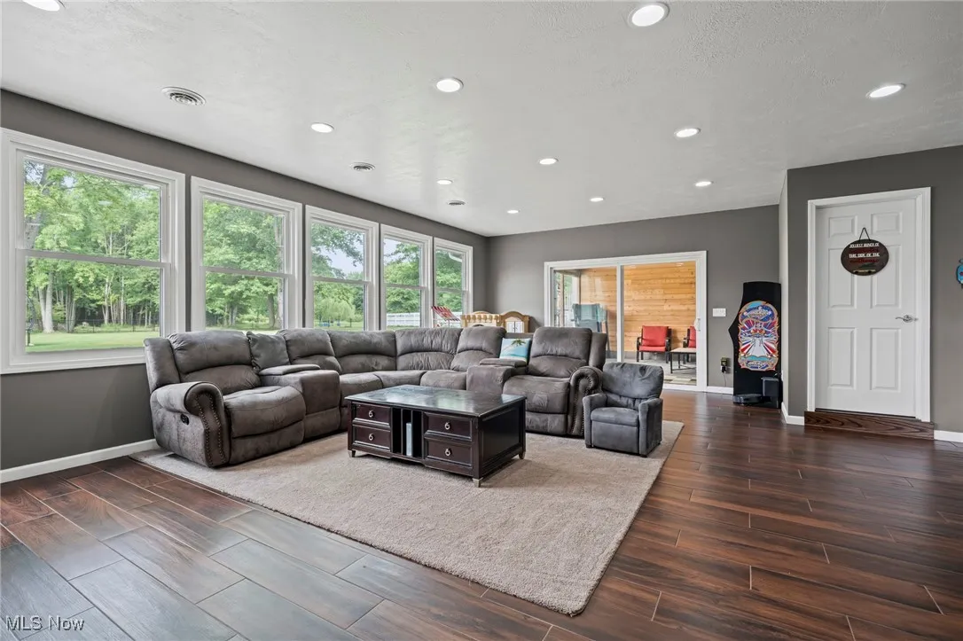 Family room featuring recessed lighting and wood finished floors