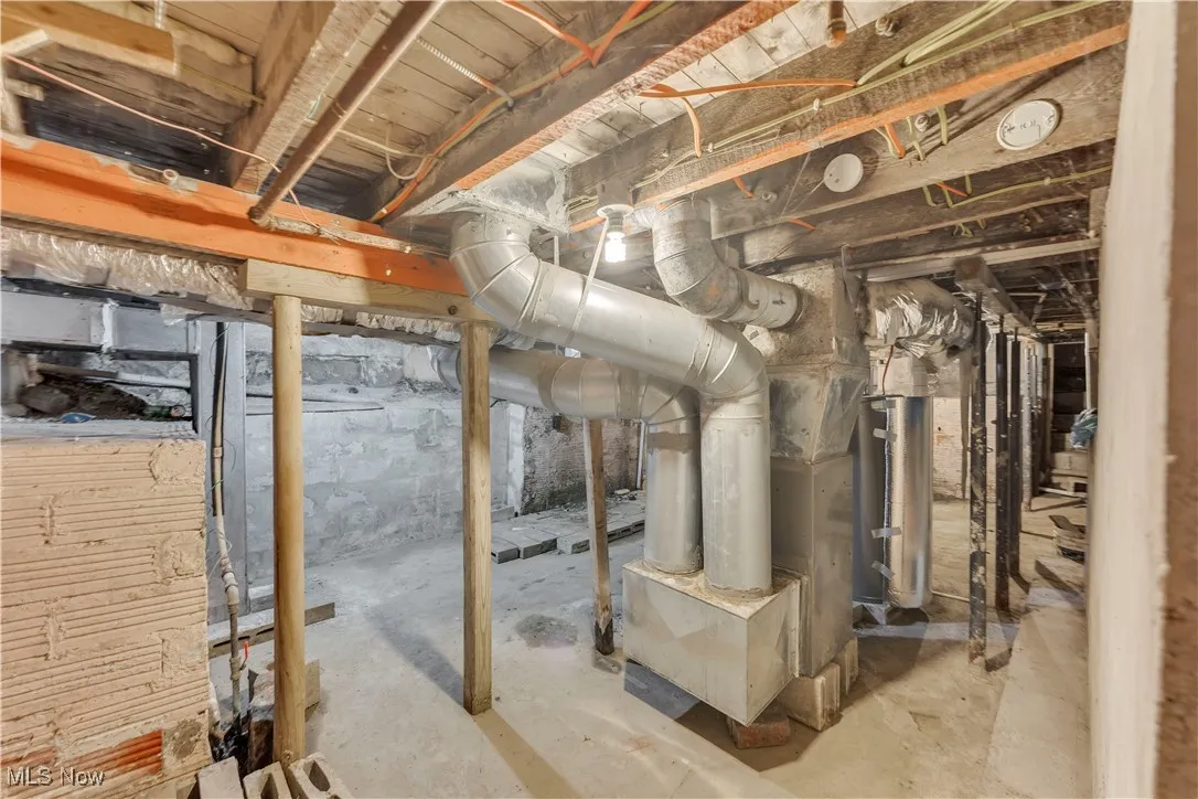 Unfinished below grade area with water heater