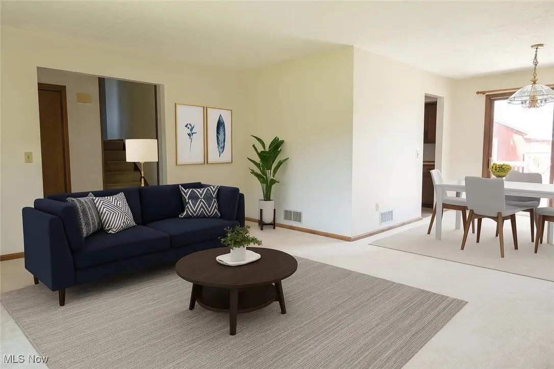 Virtually staged living room