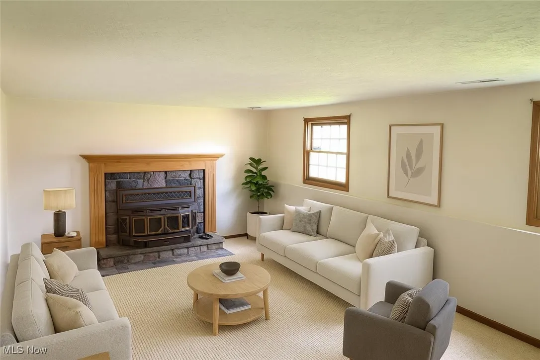 Virtually staged family room
