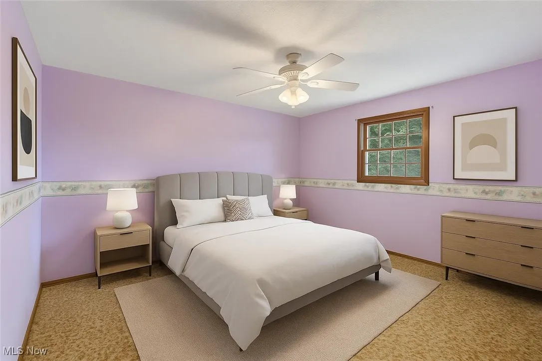 Virtually staged bedroom