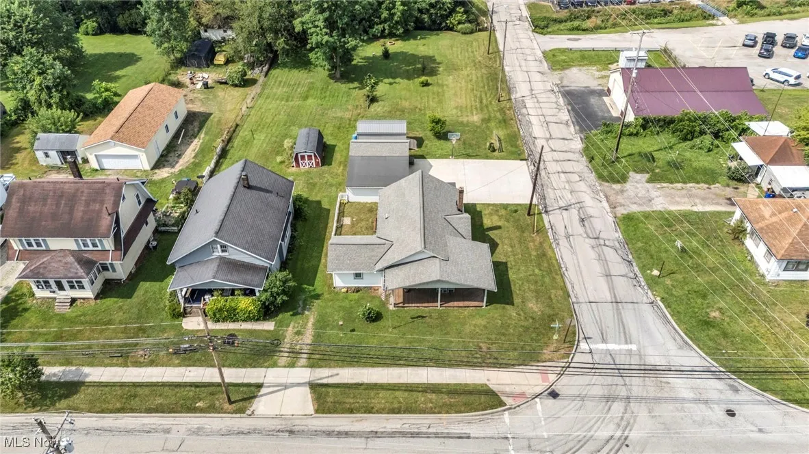 Aerial view of residential area