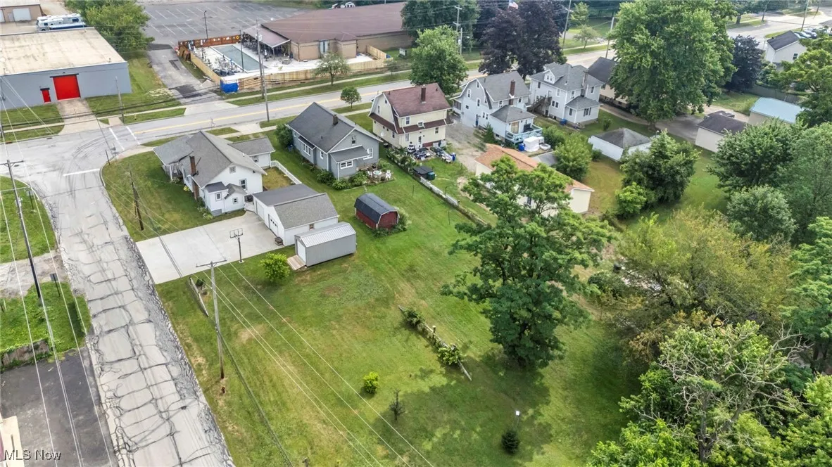 Aerial view of residential area