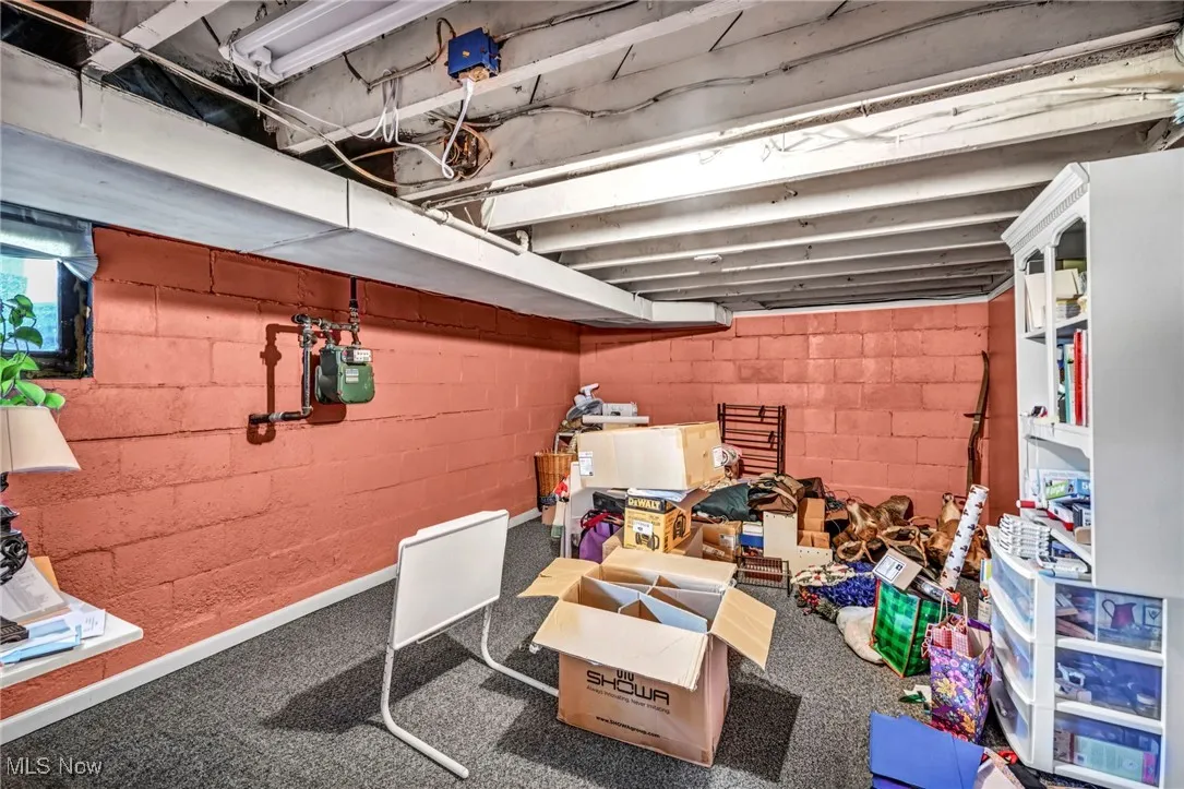 View of one of the rooms in the basement