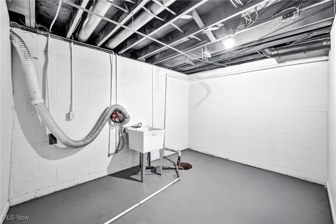 View of unfinished basement