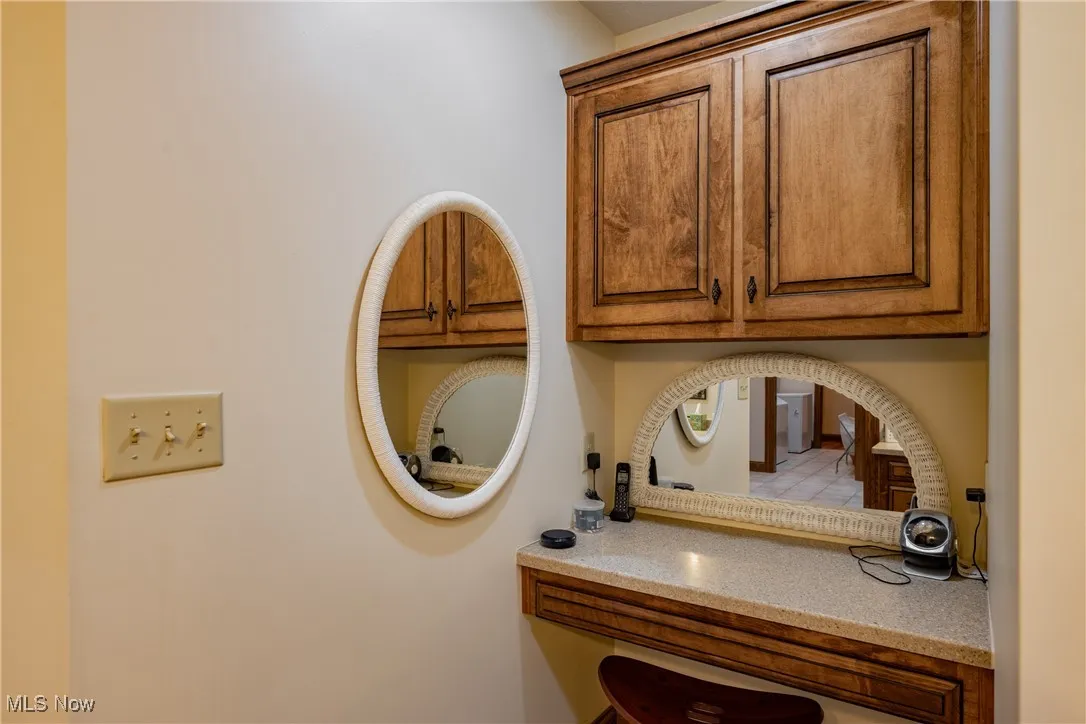  A view of the makeup vanity