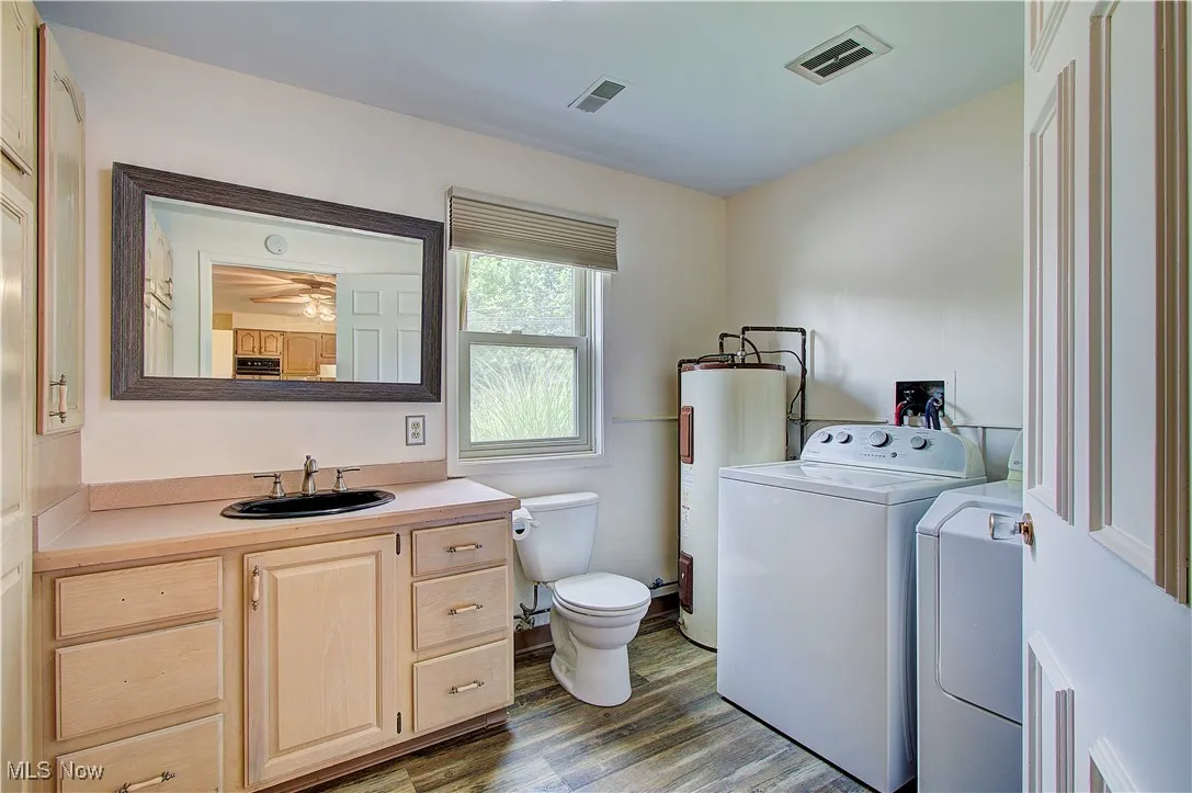 First floor laundry and half bath.