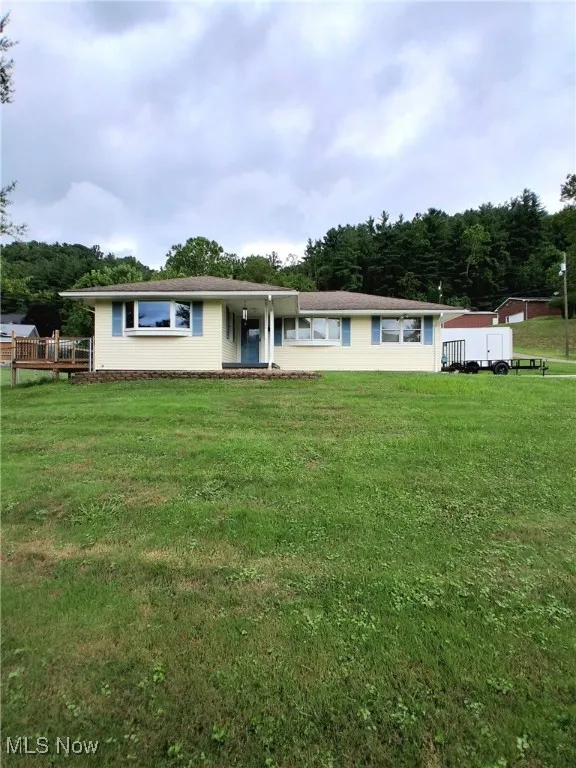 View of front of home with a front yard