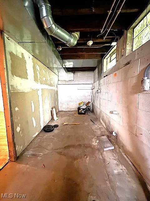 Basement featuring plenty of natural light