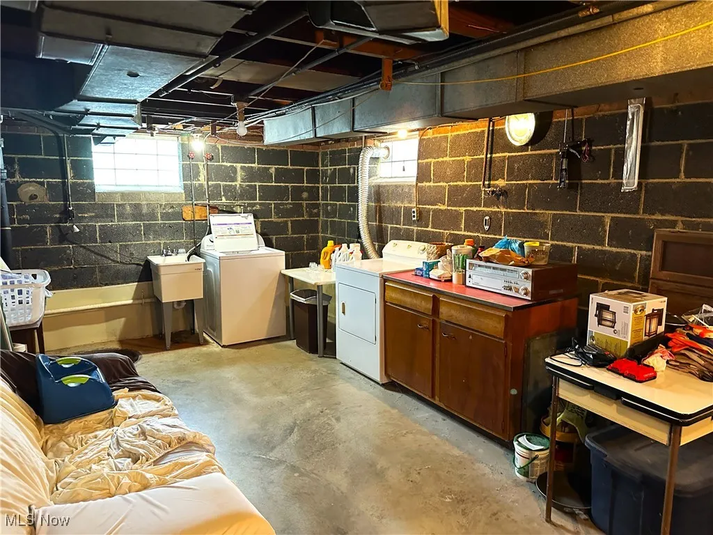 Glass block windows throughout the entire basement