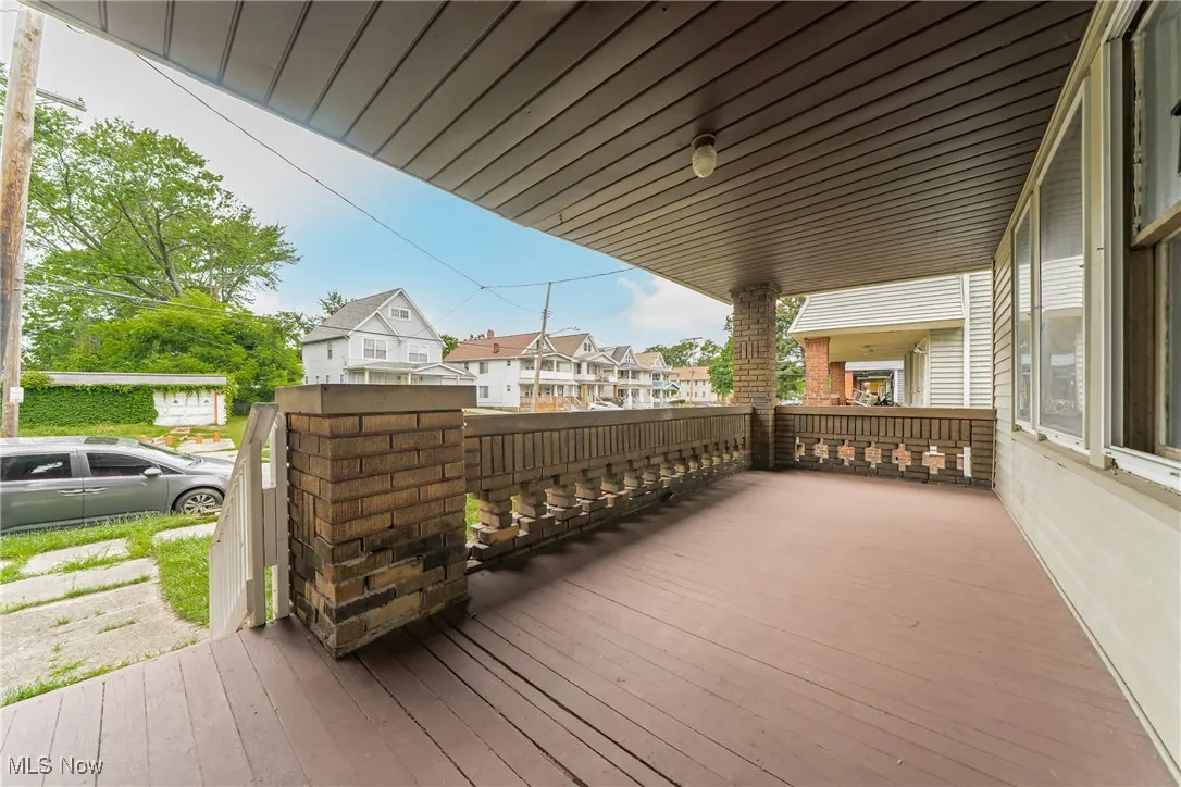 Deck with a residential view