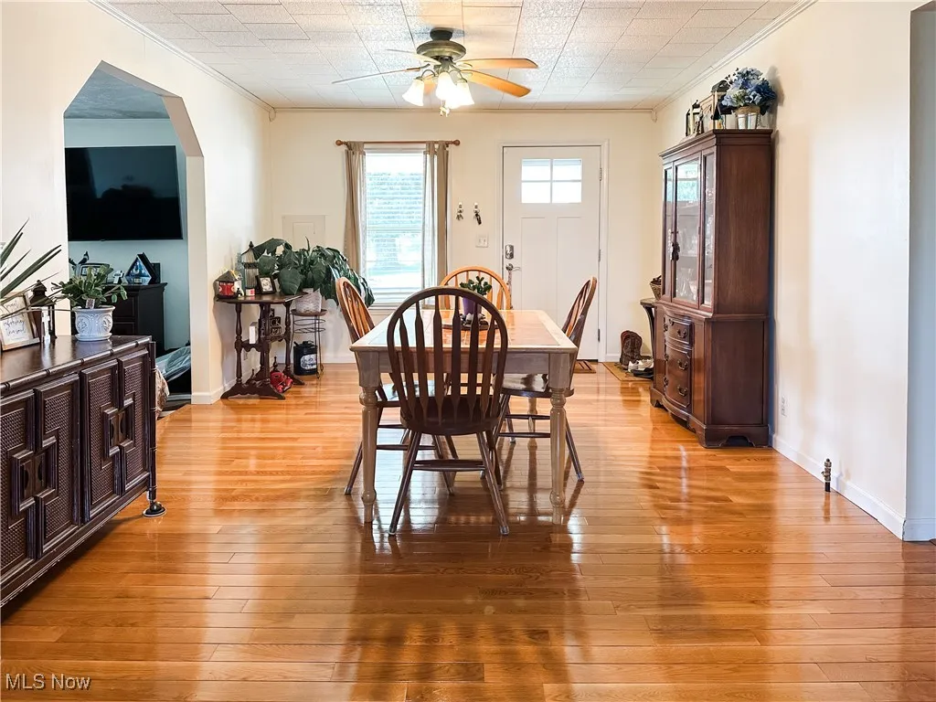 Spacious dining room.