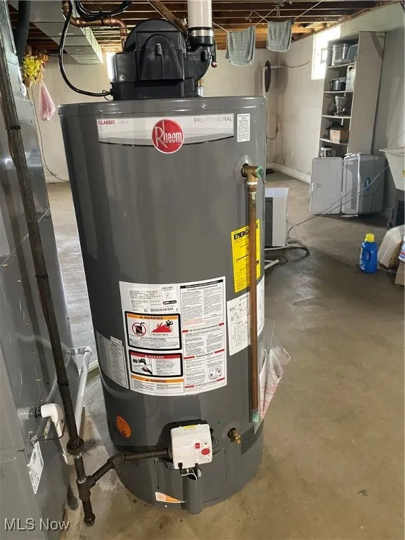 Utilities featuring gas water heater