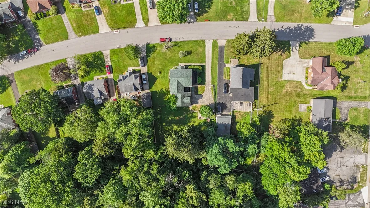Aerial perspective of suburban area