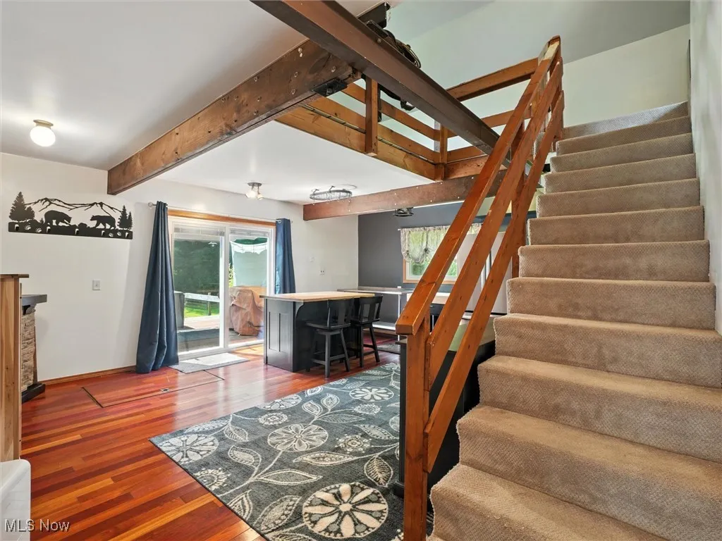 Stairs to the Loft, upstairs bathroom and second bedroom