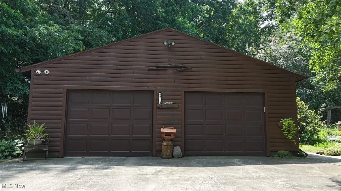 Garage with driveway