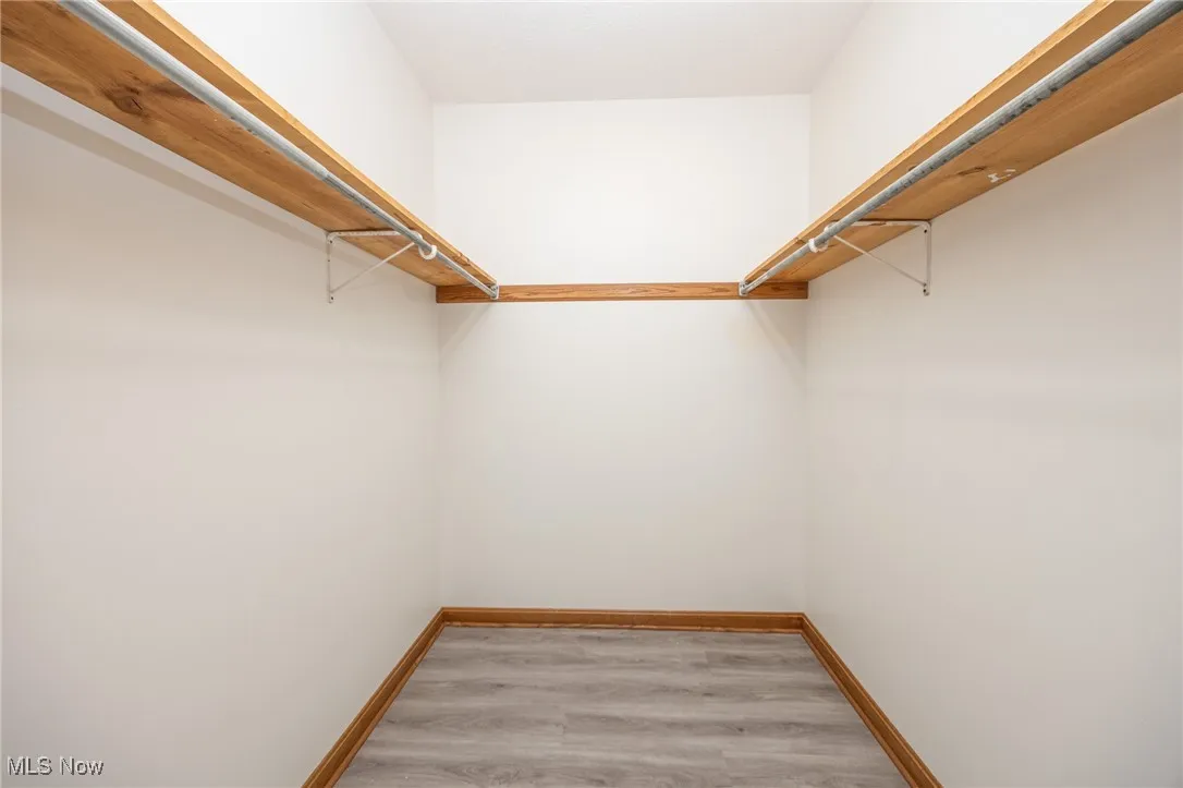 Spacious closet with light wood-style flooring