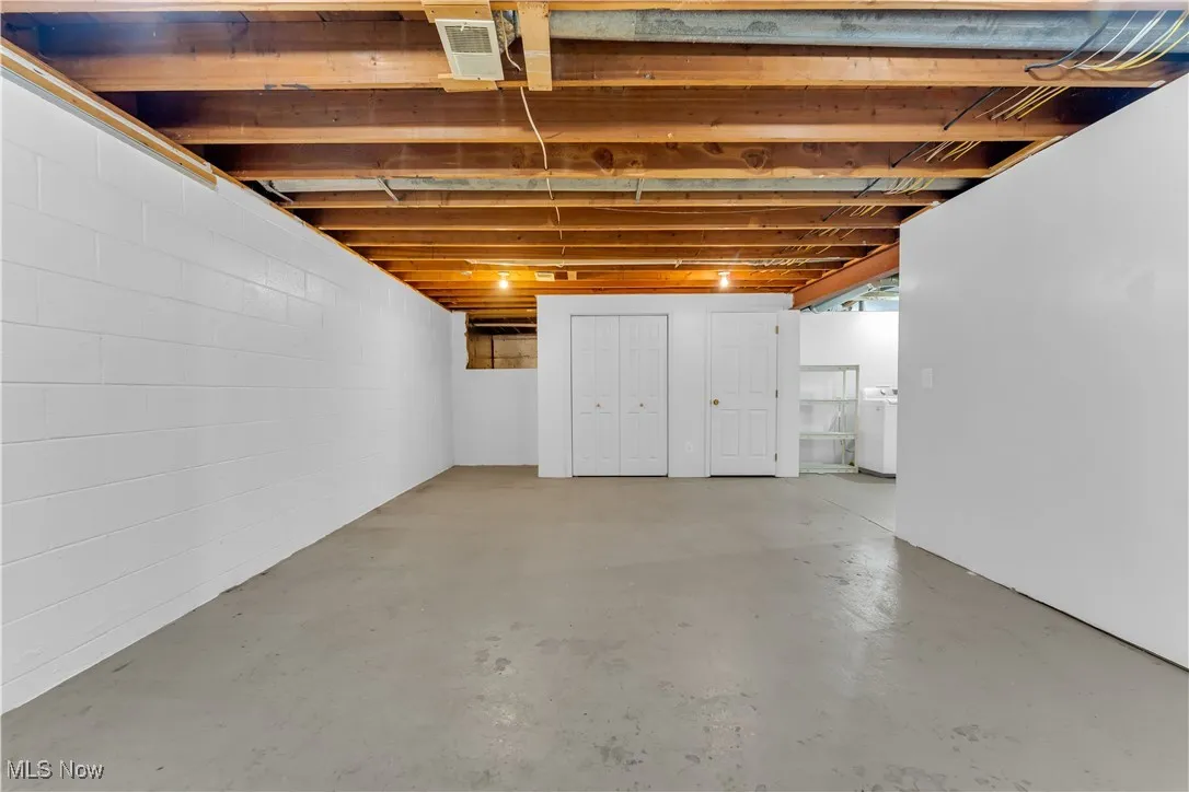 View of unfinished basement