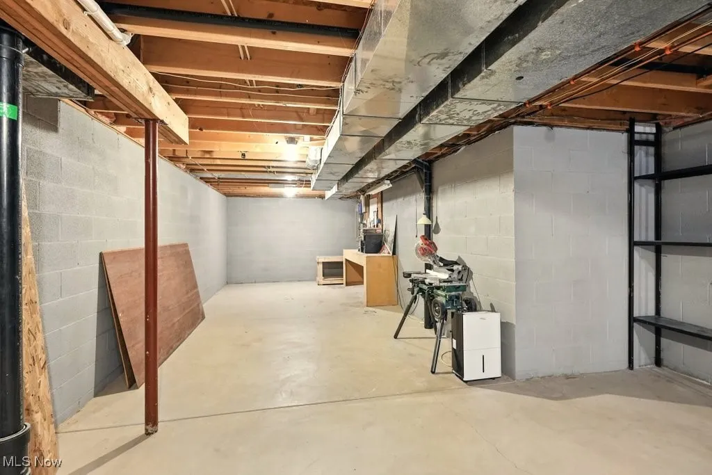 View of unfinished basement