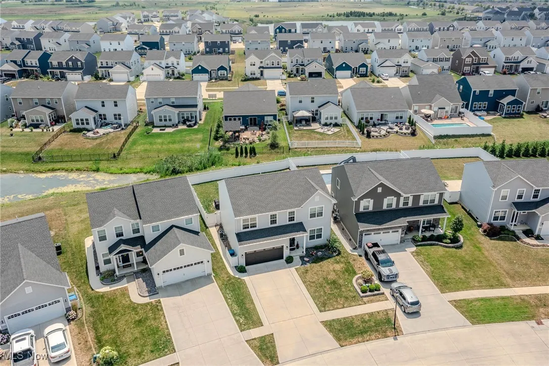Aerial view of residential area