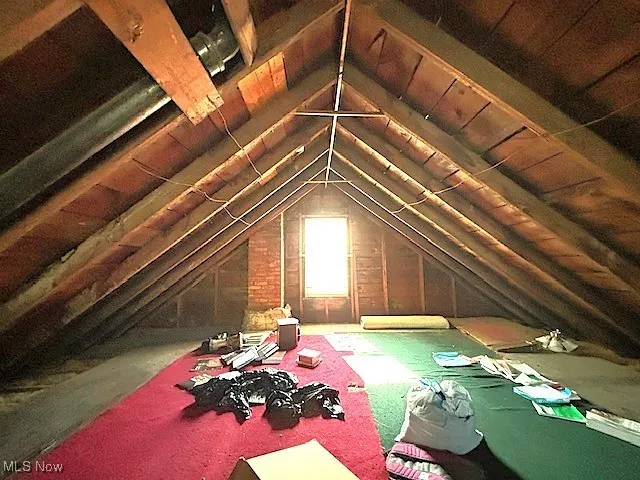 View of unfinished attic