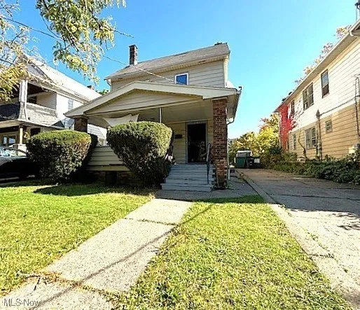View of front of home with a front yard