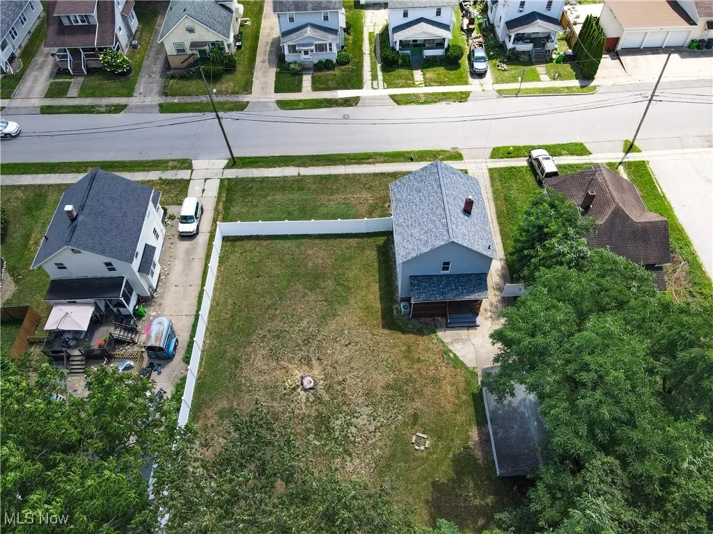 Aerial perspective of suburban area
