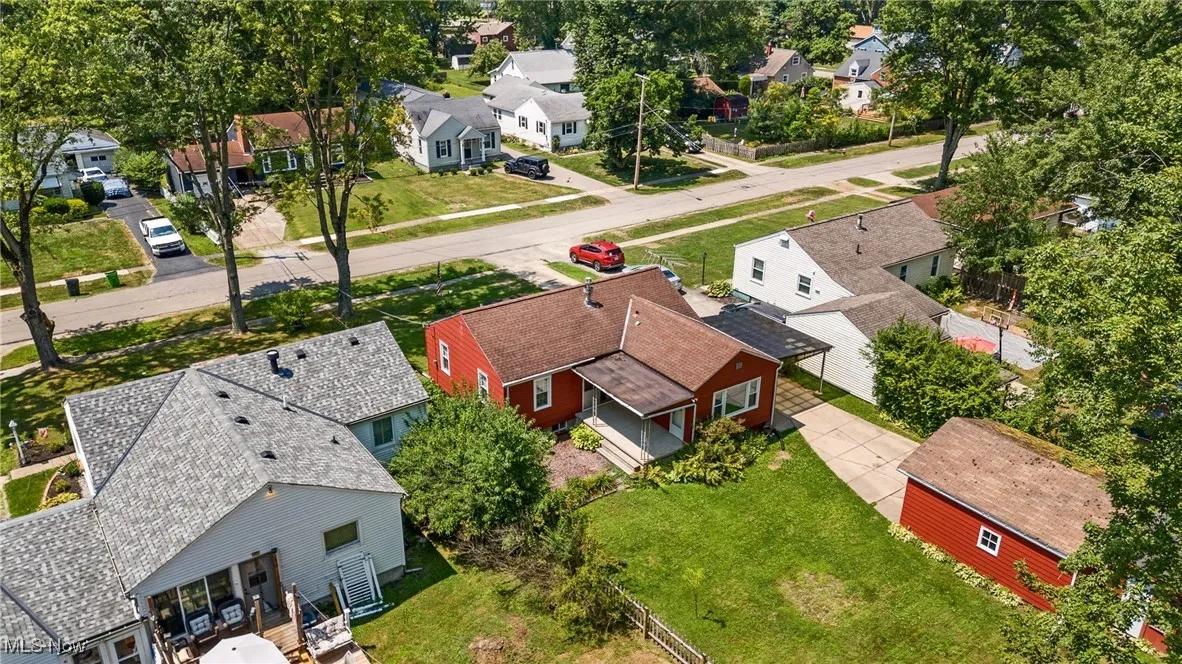 Aerial view of residential area
