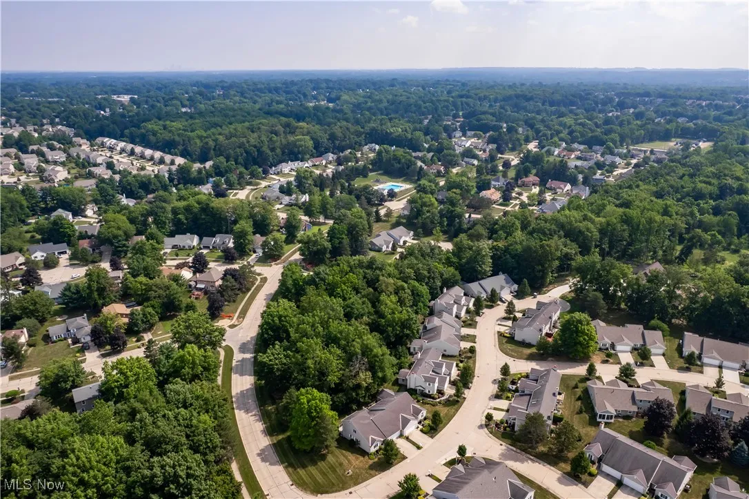 Aerial view of residential area