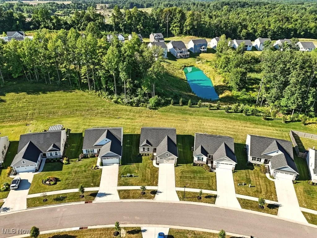 Aerial perspective of suburban area
