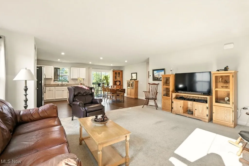 Living room with recessed lighting