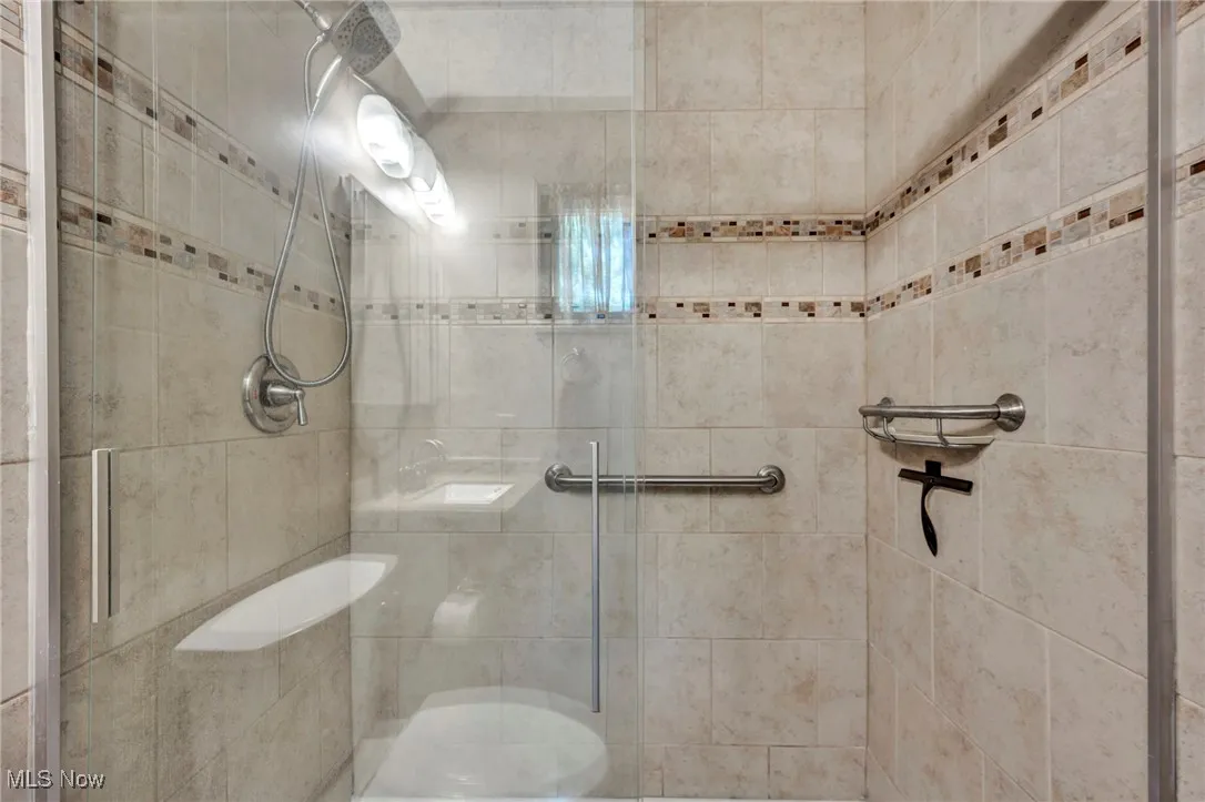 Bathroom with a stall shower