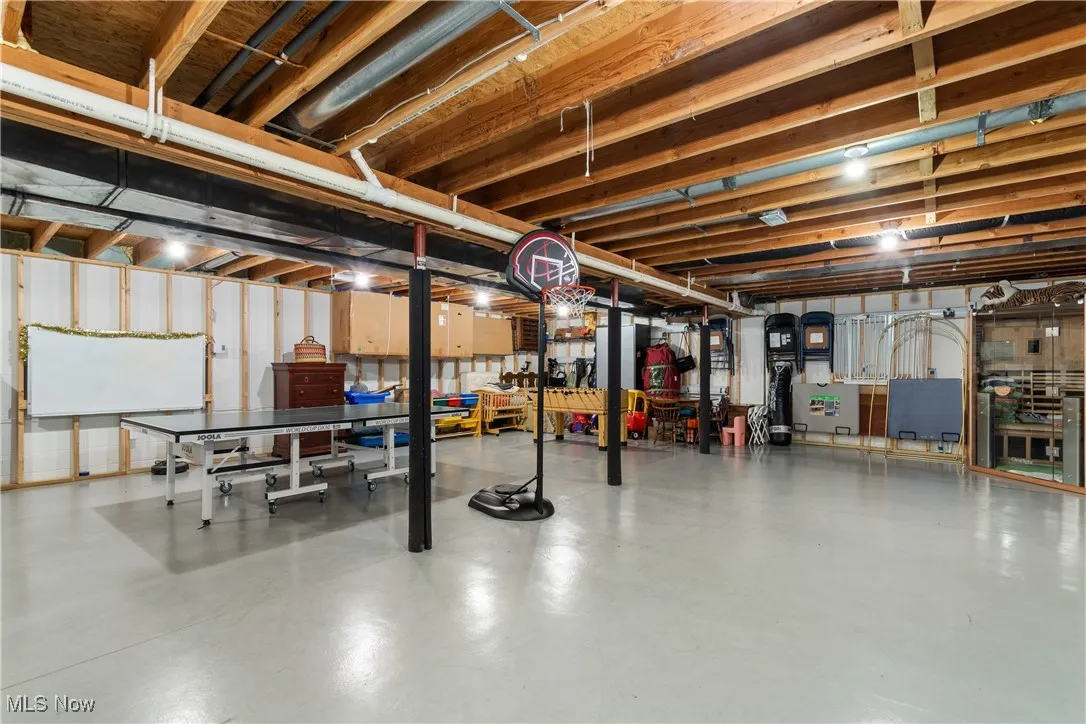 View of unfinished basement
