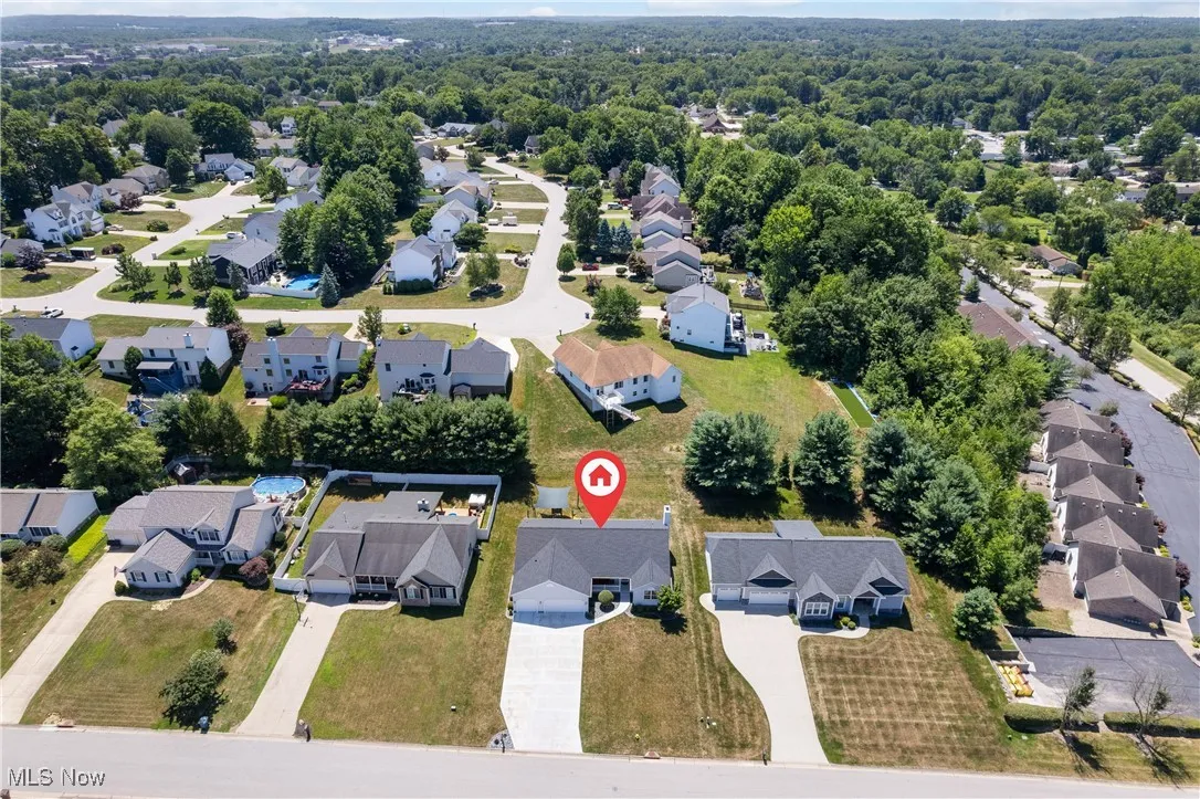 Aerial view of residential area