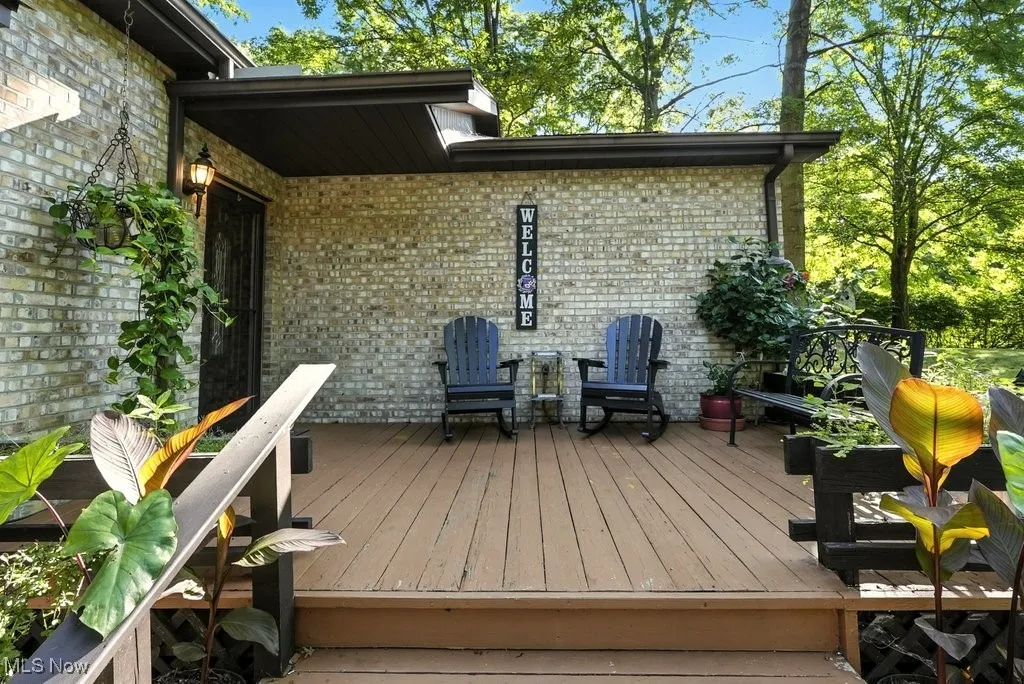 View of wooden front porch