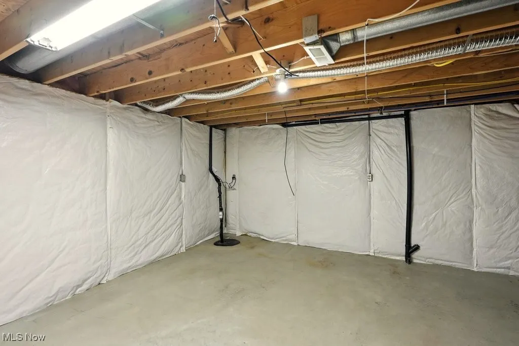Basement featuring drainage system