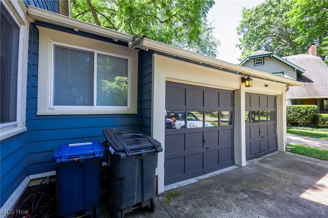 Garage with driveway
