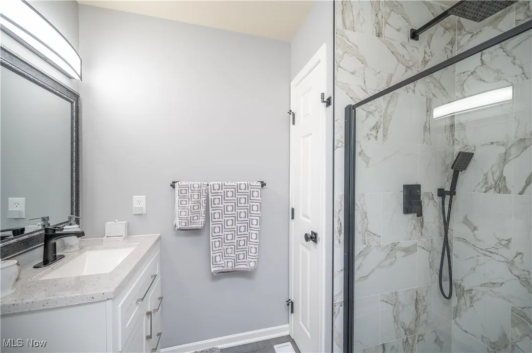 Fully updated secondary bathroom is simply stunning!