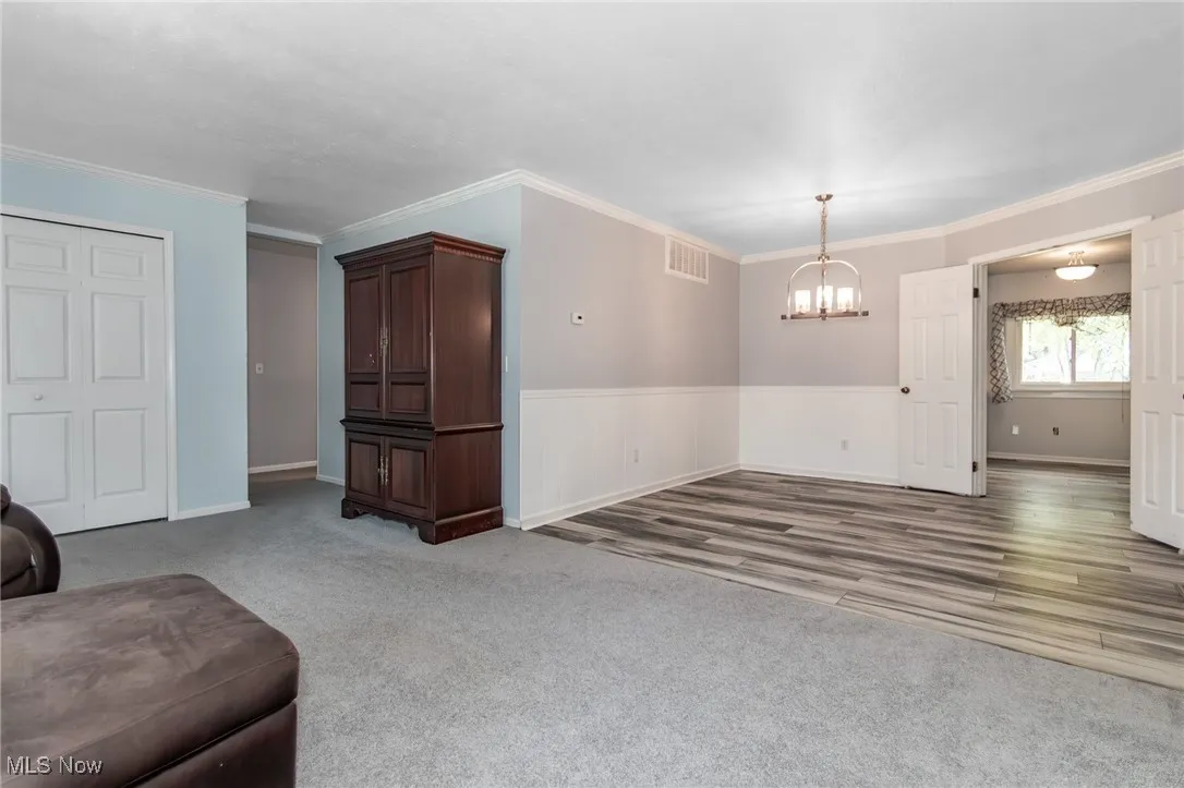Living room and dining room