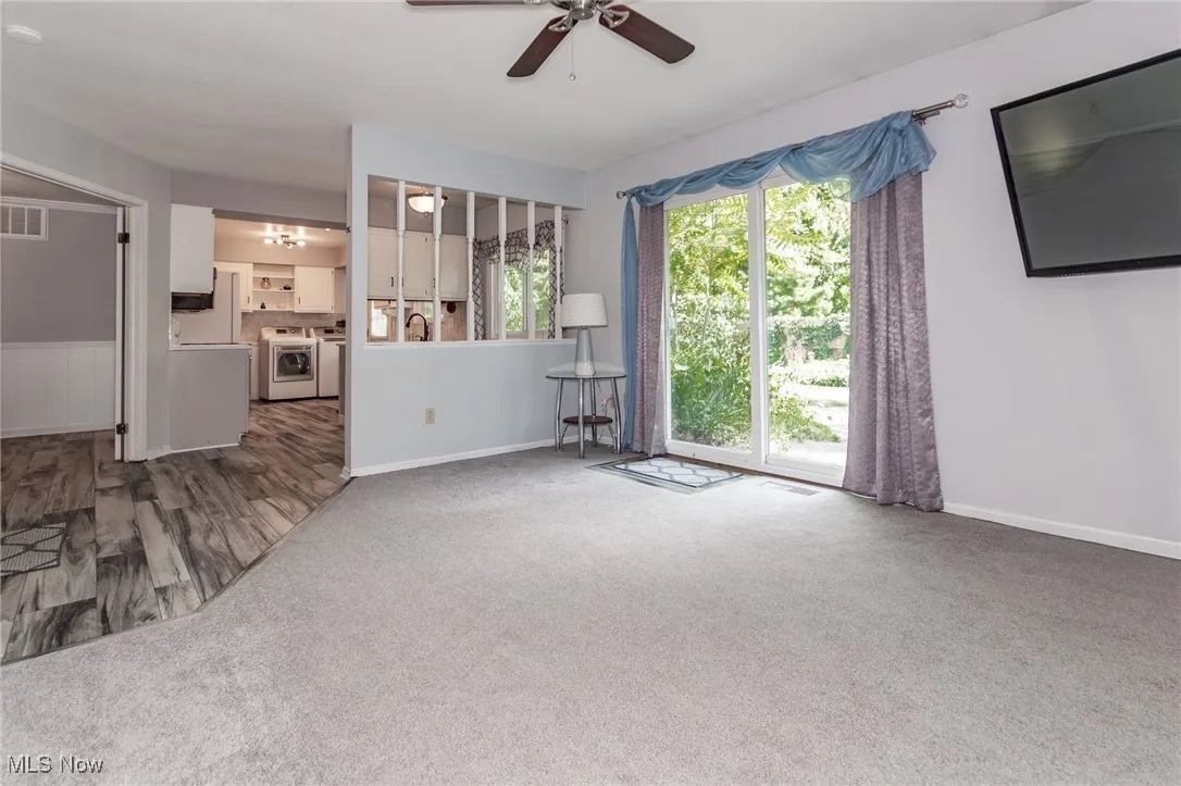 Family room looking into kitchen
