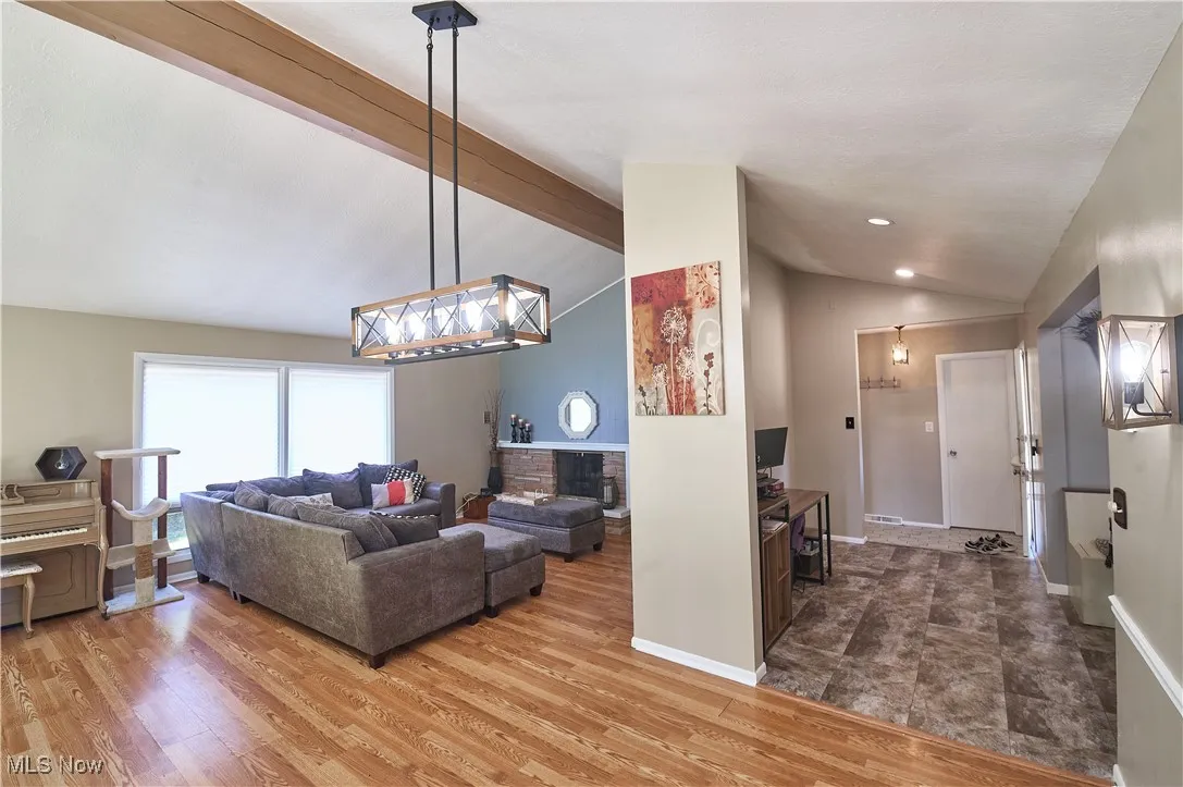 Living area featuring wood finished floors