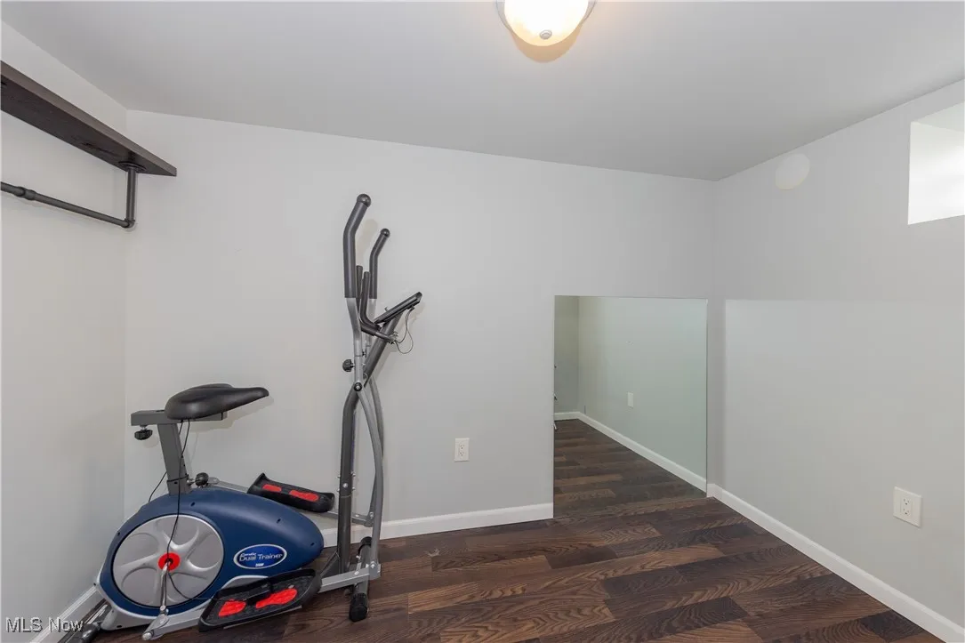 Flex Room off the Rec Room & basement Bath, which can be used as a workout, yoga, meditation room. Or office space.