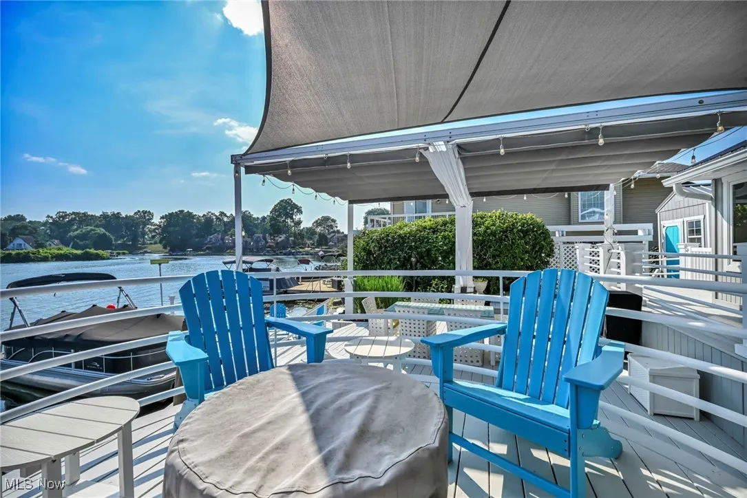View of patio / terrace with a water view
