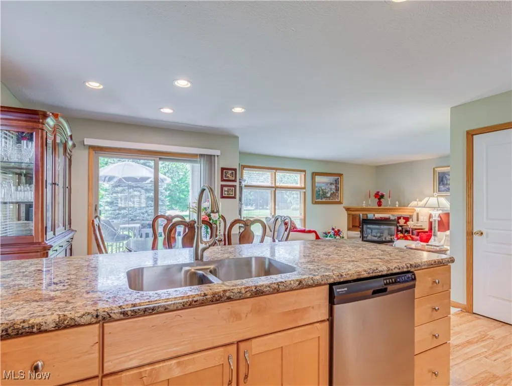 Kitchen open to the Dining Room and Living Room.