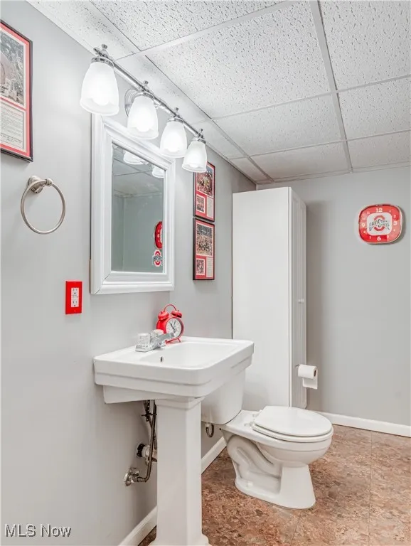 Lower level half bath
