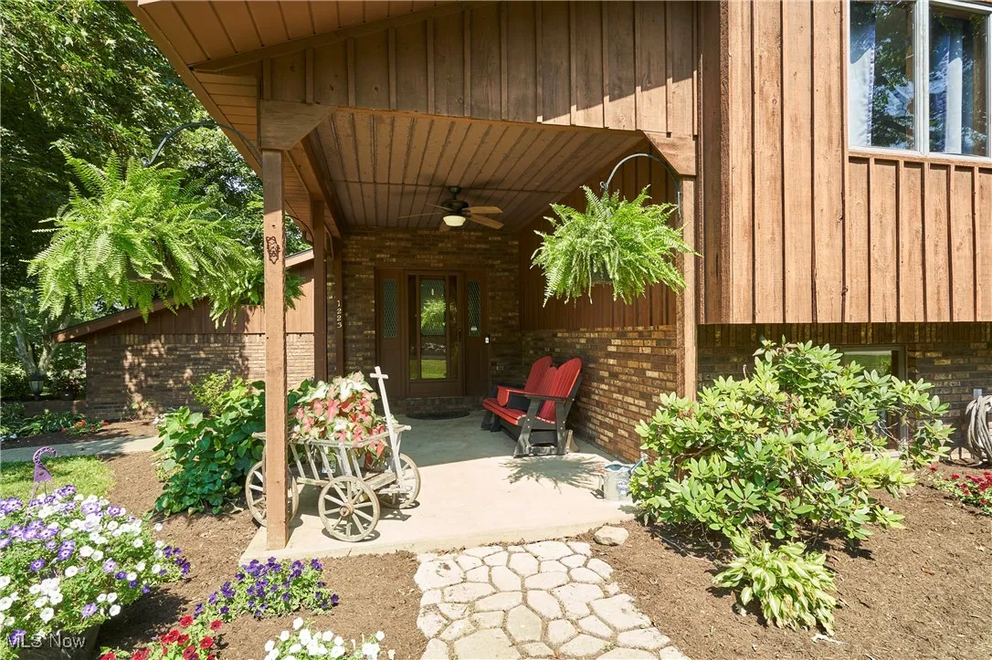 View of patio / terrace featuring ceiling fan