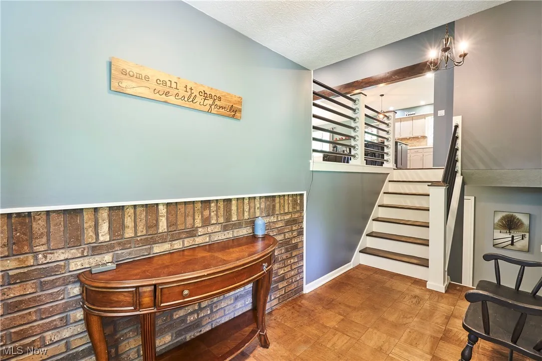 modern railing parquet foyer entry