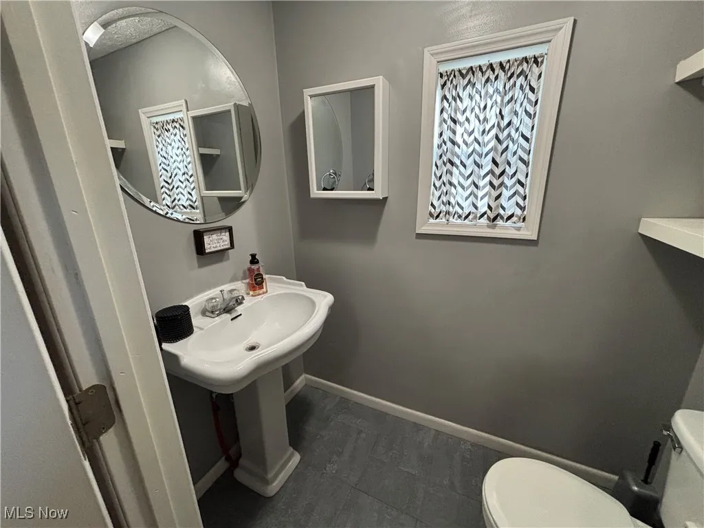 View of half bath area on main floor