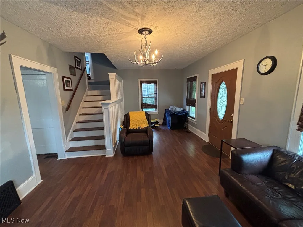 View of entry and foyer area into living room